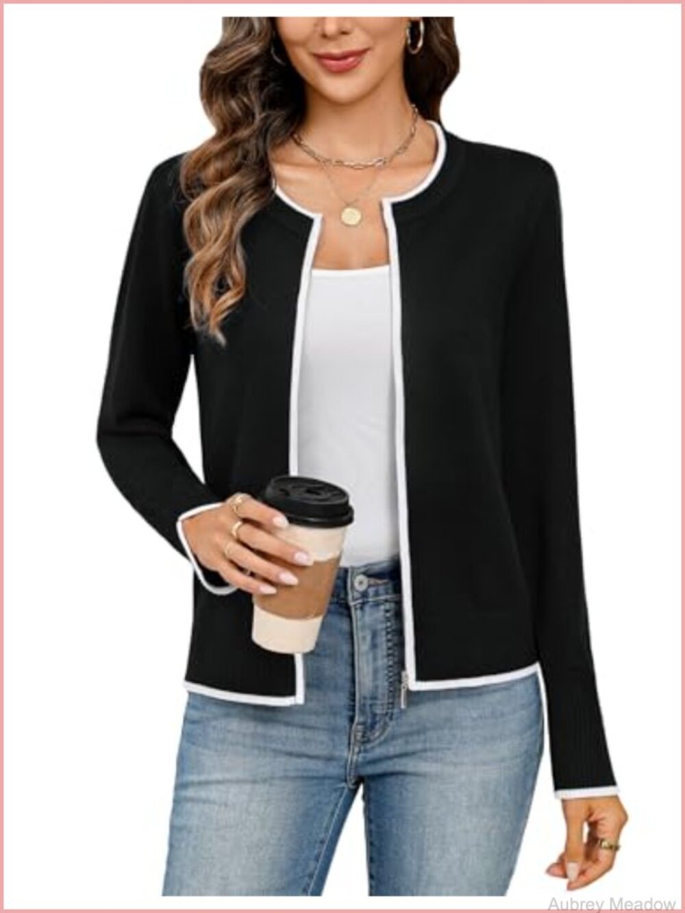 Women's Long Sleeve Zip Up Knit Cardigan Lightweight Sweater Jacket